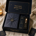 PageGlow mystery book box with surprise book, bookmark and reading light